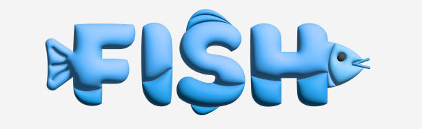 istock Text stylized as a fish. Stylish design for a brand, label or advertisement 1403306444