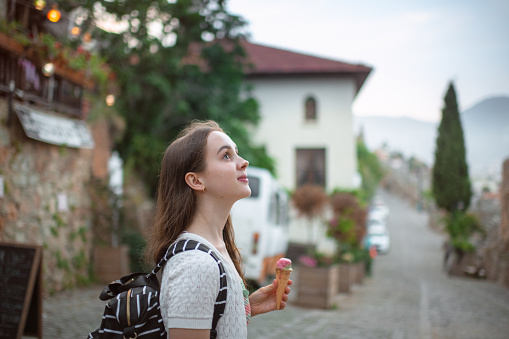 Woman enjoying travel in Turkey