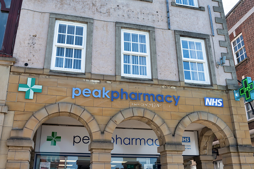 Chesterfield, UK- May 14, 2022: Peak Pharmacy in Chesterfield England