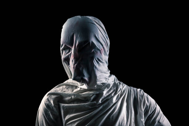 istock Portrait of a scary ghost isolated on black background with clipping path 1403309383