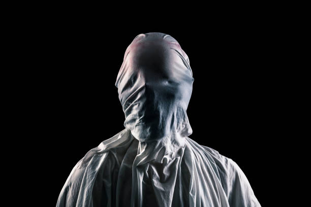 istock Portrait of a scary ghost isolated on black background with clipping path 1403309779