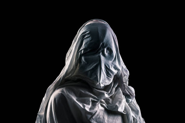istock Portrait of a scary ghost isolated on black background with clipping path 1403309781