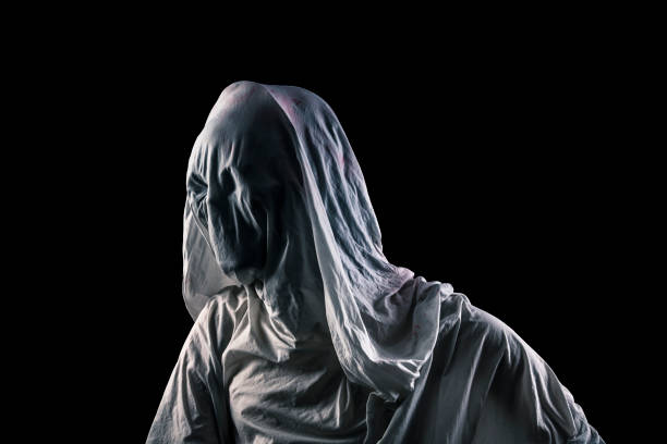 istock Portrait of a scary ghost isolated on black background with clipping path 1403309782