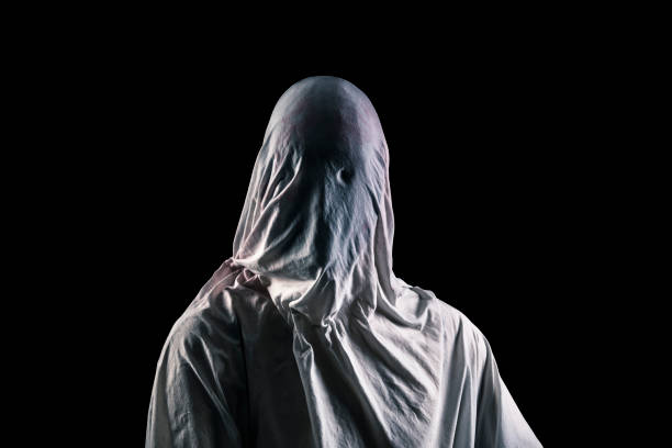 istock Portrait of a scary ghost isolated on black background with clipping path 1403309937