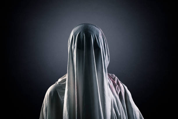 istock Portrait of a scary ghost isolated on black background with clipping path 1403310565
