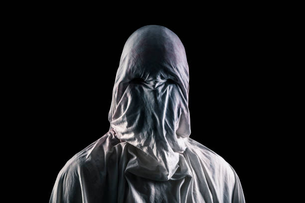 istock Portrait of a scary ghost isolated on black background with clipping path 1403310591