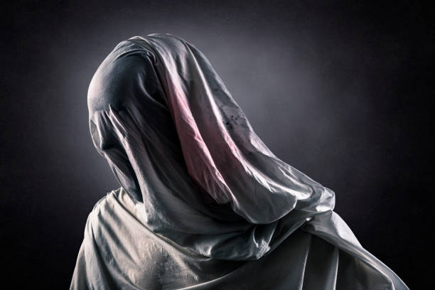 istock Portrait of a scary ghost isolated on black background with clipping path 1403310941