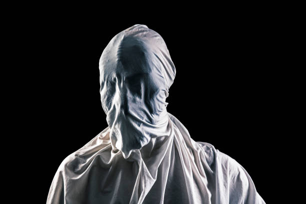 istock Portrait of a scary ghost isolated on black background with clipping path 1403310942
