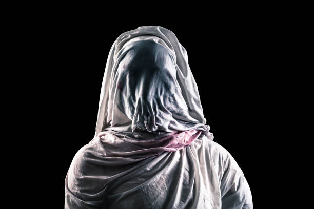 istock Portrait of a scary ghost isolated on black background with clipping path 1403310976