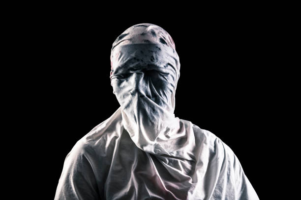 istock Portrait of a scary ghost isolated on black background with clipping path 1403311119