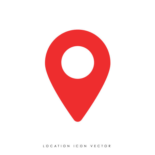 ilustraciones, imágenes clip art, dibujos animados e iconos de stock de ilustración vectorial del icono del pin del mapa. - marcador