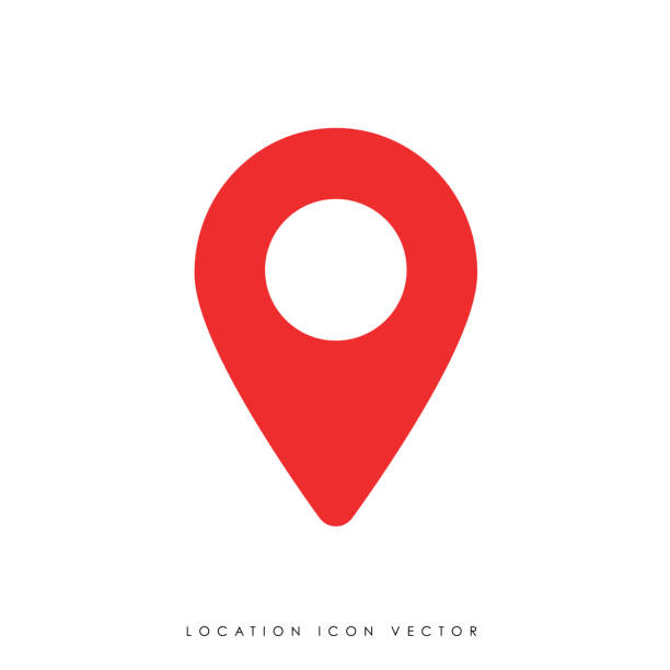 Map pin icon vector illustration. Location icon vector. Pin sign Isolated on background. Navigation map, gps, direction, place, compass, contact, search concept. Flat style for graphic design, logo, Web, UI, mobile app tourism stock illustrations