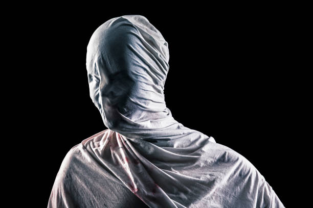 istock Portrait of a scary ghost isolated on black background with clipping path 1403311972