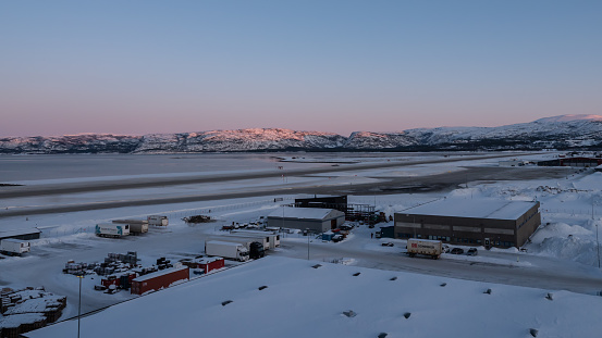 Alta, Norway, 14th of February 2020, Alta airport in winter