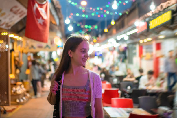istock Young traveler exploring old city district in Turkey 1403317425