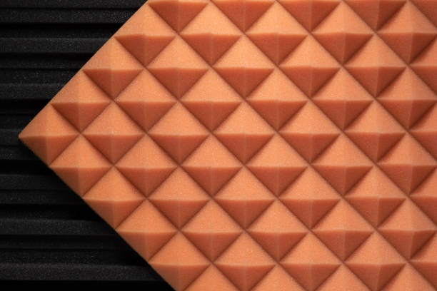 istock Acoustic foam wall background texture. Sound isolation material for soundproof in studio 1403317815