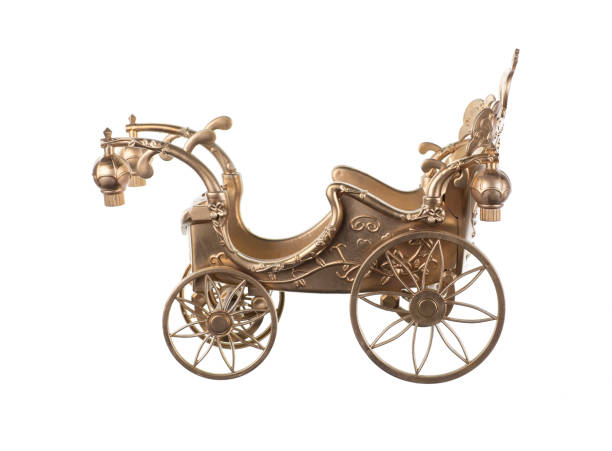 golden carriage isolated on white background