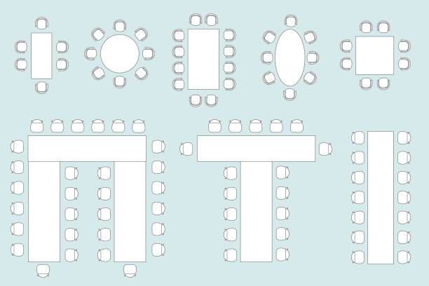 ilustrações, clipart, desenhos animados e ícones de plano de assentos vetoriais para convidados de casamento e banquete - guest