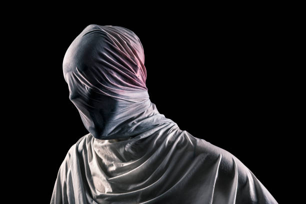 istock Portrait of a scary ghost isolated on black background with clipping path 1403318543
