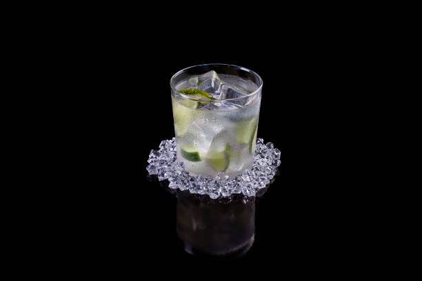 istock Brazilian caipirinha drink, high resolution photo in studio with black background 1403327890