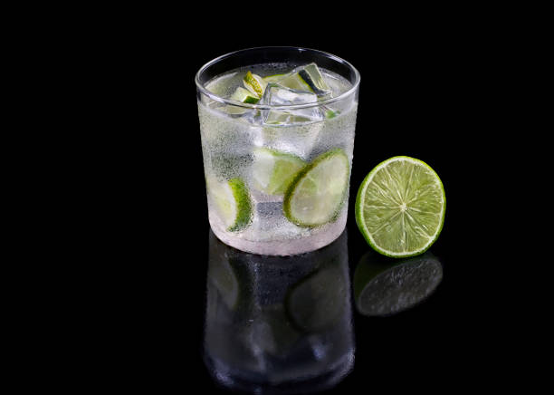 istock Brazilian caipirinha drink, high resolution photo in studio with black background 1403327909