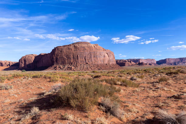 istock scenic view to monument valley with butte and blue sky 1403329347