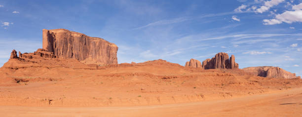 istock panoramic  butte  view in monument valley in bright sun 1403330395