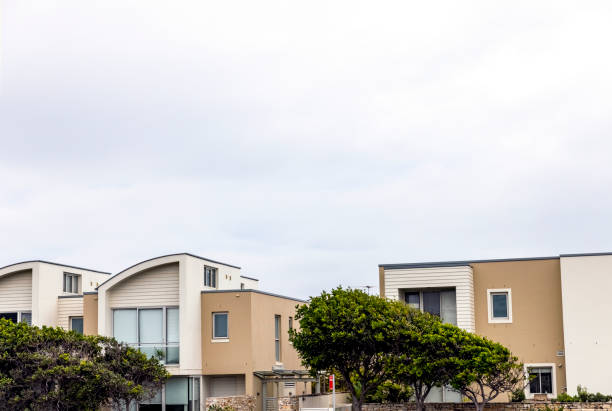 istock Modern townhouses, background with copy space 1403336339
