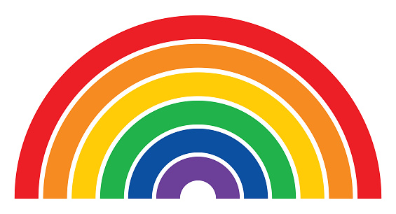 Vector illustration of graphic rainbow icon.