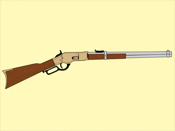 Vector illustration of Wild west lever action rifle.