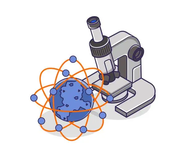 Vector illustration of Scientist Microscope Laboratory