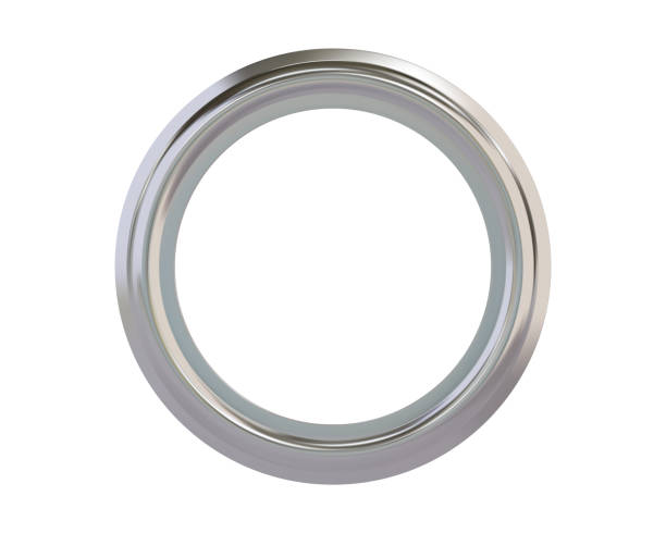 istock Silver metal grommet ring for paper, card, tag, sticker or hanger isolated on white background 1403351639