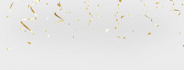 istock 3d render of golden confetti on transparent background. 1403351722