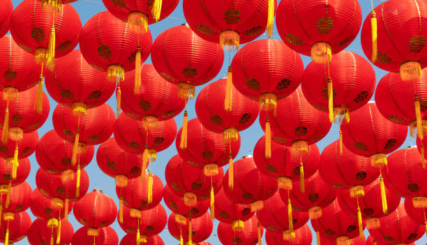 istock Chinese new year lanterns in old town area.