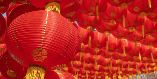 istock Chinese new year lanterns in old town area.