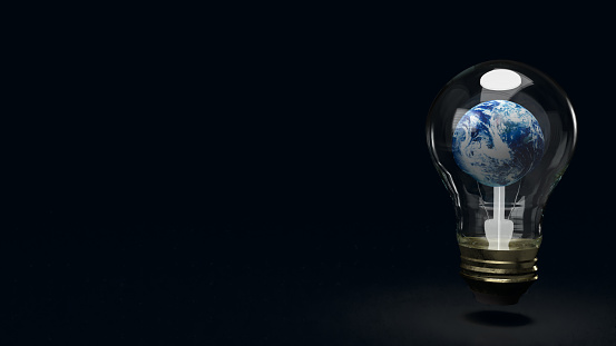 earth in bulb  for business or sci concept 3d rendering