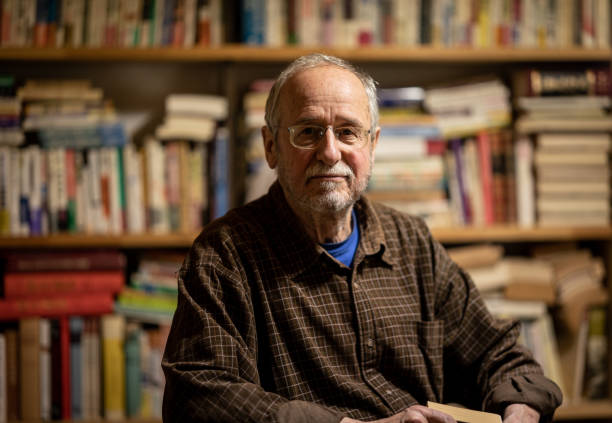 istock A senior gentleman in his book library portrait 1403365579