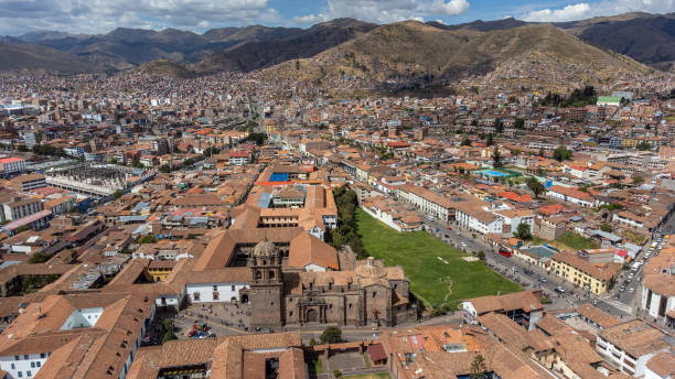 istock Aerial view of the Coricancha temple in Cusco. 1403366922