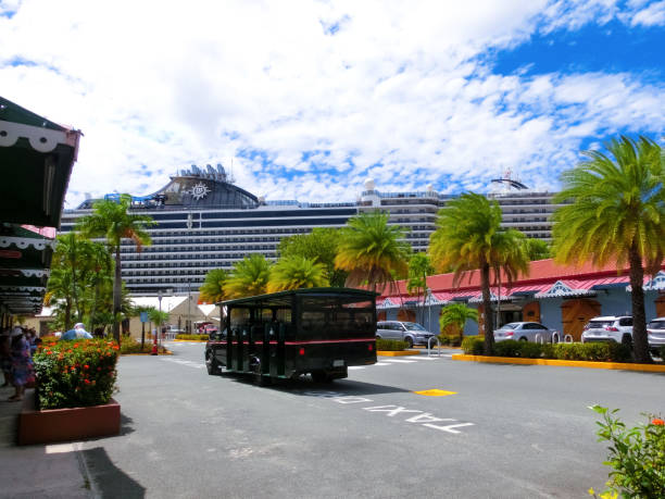 Charlotte Amalie, U.S. Virgin Islands - May 4, 2022: Charlotte Amalie shopping district at port