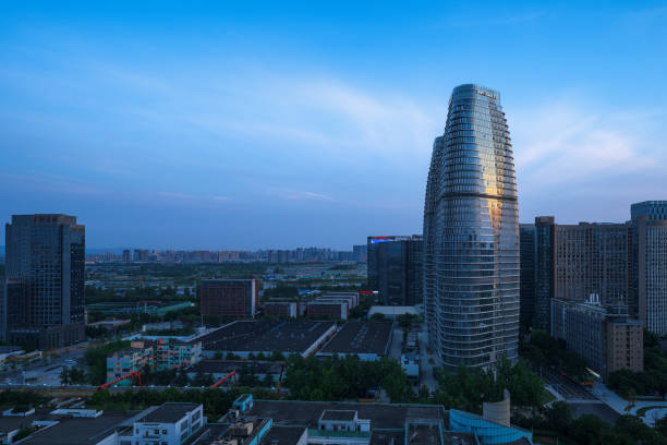 istock Modern city at dusk 1403375619