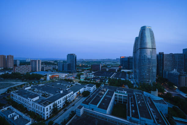 istock Modern city at dusk 1403375624