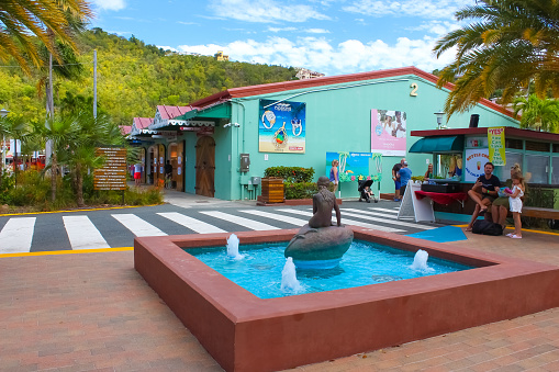 Charlotte Amalie, U.S. Virgin Islands - May 4, 2022: Charlotte Amalie shopping district at port