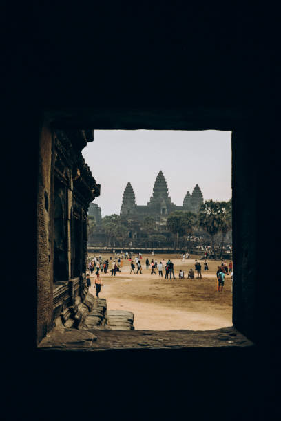 Angkor Wat, Bayon Temple is a well-known Khmer temple at Angkor in Cambodia. Built in the late 12th century or early 13th century. UNESCO World Heritage Site of Angkor Thom, Siem Reap, Cambodia.