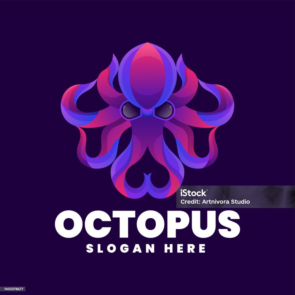 Octopus Color Gradient Vector Illustration Octopus Gradient Colorful Style Stock Illustration ...
