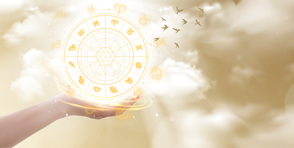 Astrological wheel projection, choose a zodiac sign