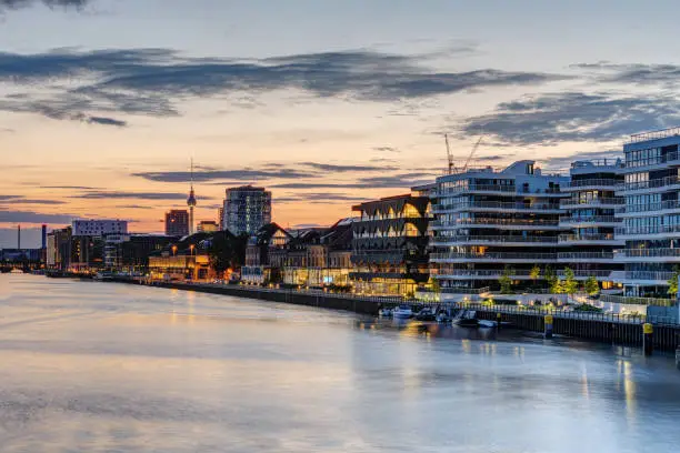 The river Spree in Berlin after sunset