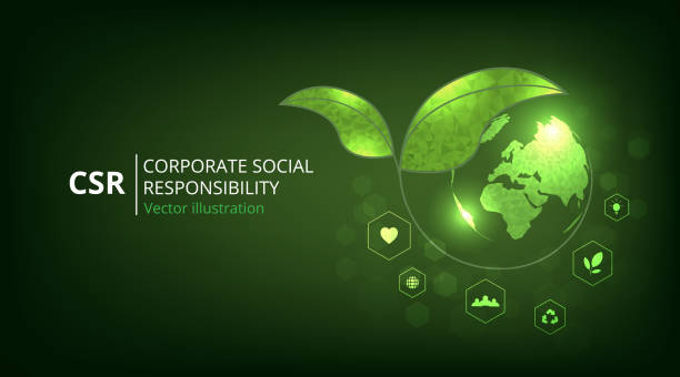 csr 컨셉 디자인. - responsibility social issues business people stock illustrations