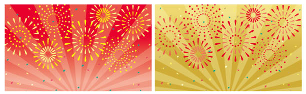 Firework on the radial pattern vector art illustration