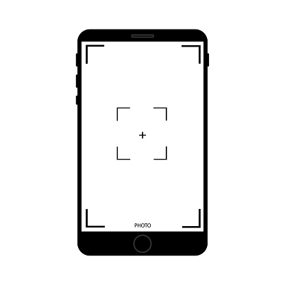 Layout template with phone screen camera. Video frame icon. Vector illustration. stock image. EPS 10.