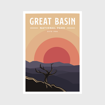 Great Basin National Park poster vector illustration design